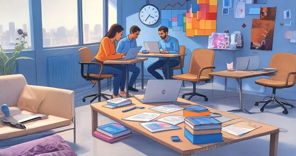 HP-Why Choose Me A team of people around a table, each with a laptop, collaborating on a project in a professional setting.