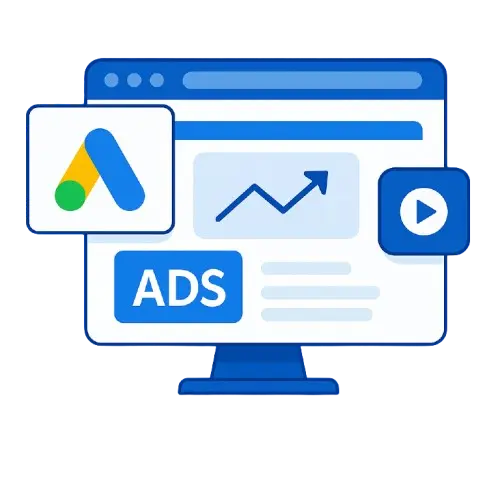 Google Ads Visual of Google Ads, formerly AdWords, highlighting online advertising solutions for targeted marketing.