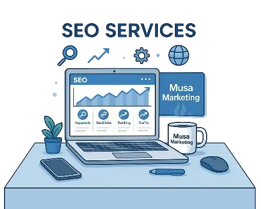 SEO Service A visual representation of SEO services in India, highlighting techniques for enhancing website search rankings.